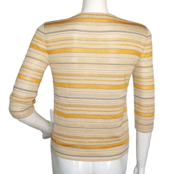 ESCADA Twin Set, 4/6, Jacket/Tank, Golden yellow/Tan Stripes, Magnetic clasps - Picture 8 of 15